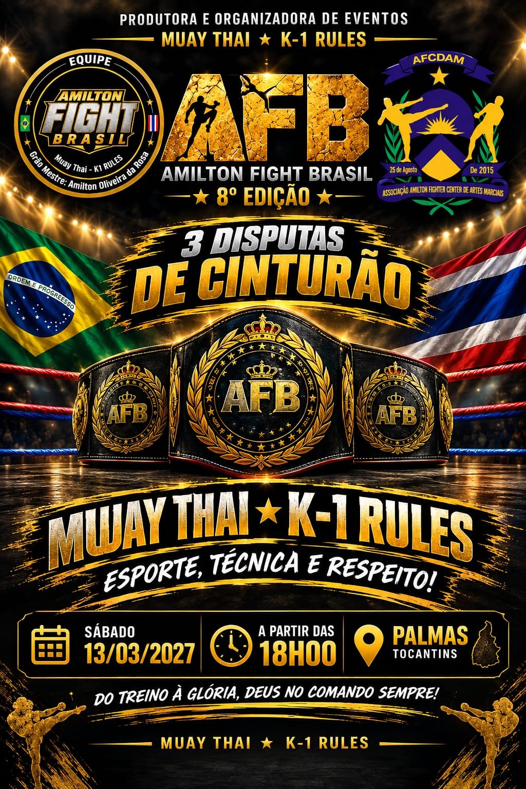 8° edição da AFB . de Muay Thai e K1 Rulles.